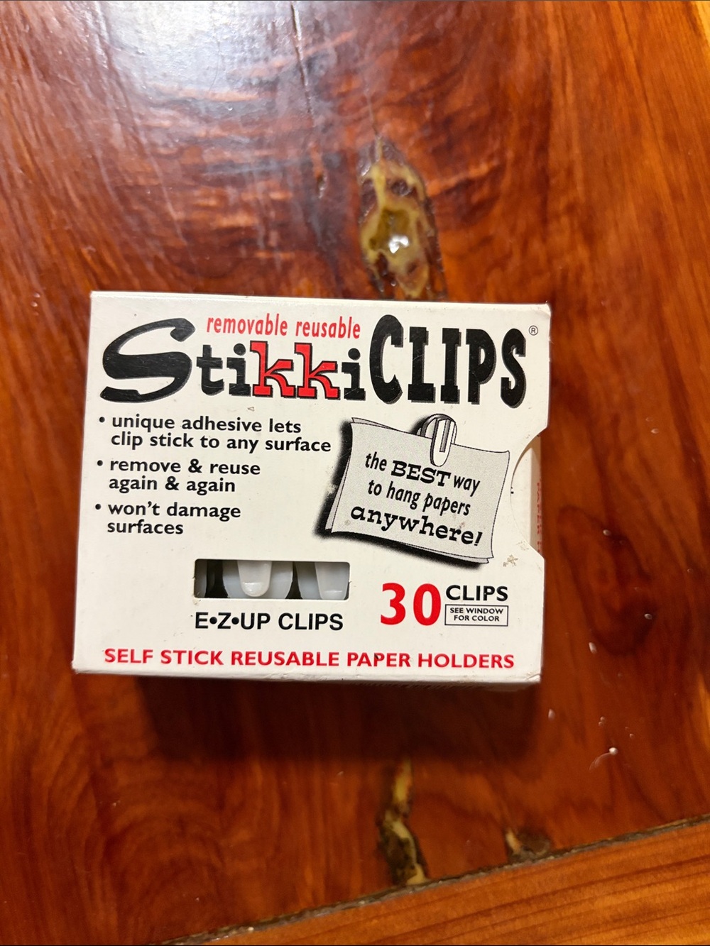 StikkiClips White Removable Reusable Paper Holders - 30 Count